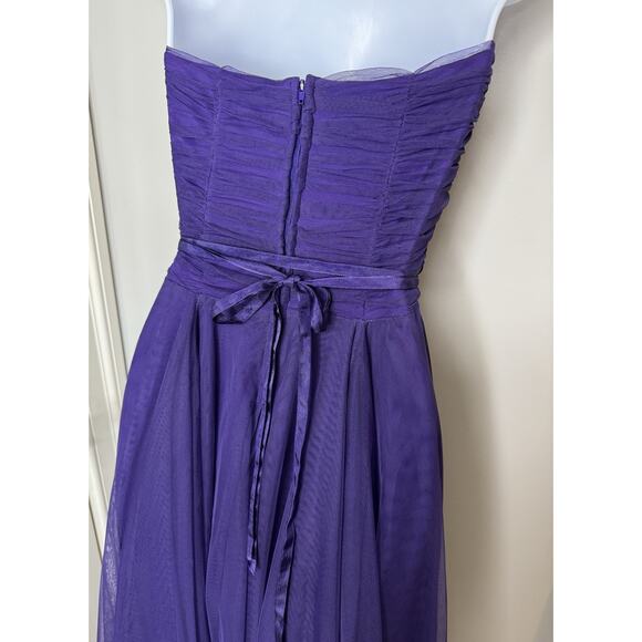 Vintage Y2K Asymmetrical Tulle Satin Trim Dress Womens 7/8 Fairy Whimsigoth HOCO - Picture 7 of 16